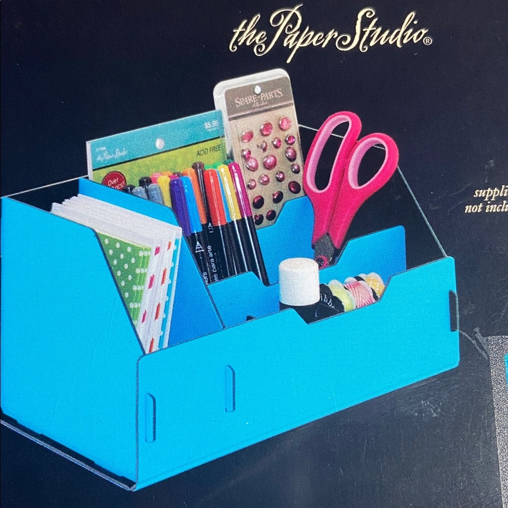 The Paper Studio Blue Desk Organizer